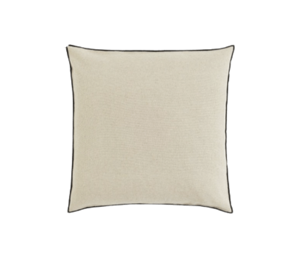 Beige and black throw pillow