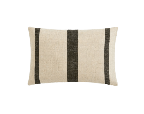 Beige and black stripe modern pillow lumbar