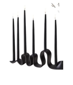 Black wavy candle holder halloween