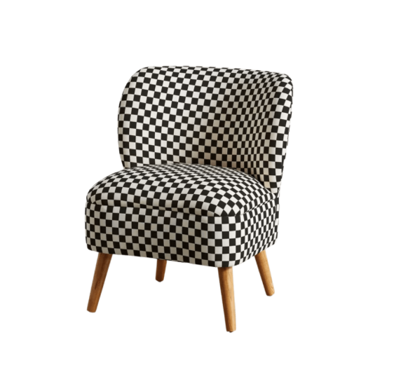 Black and white accent chair 