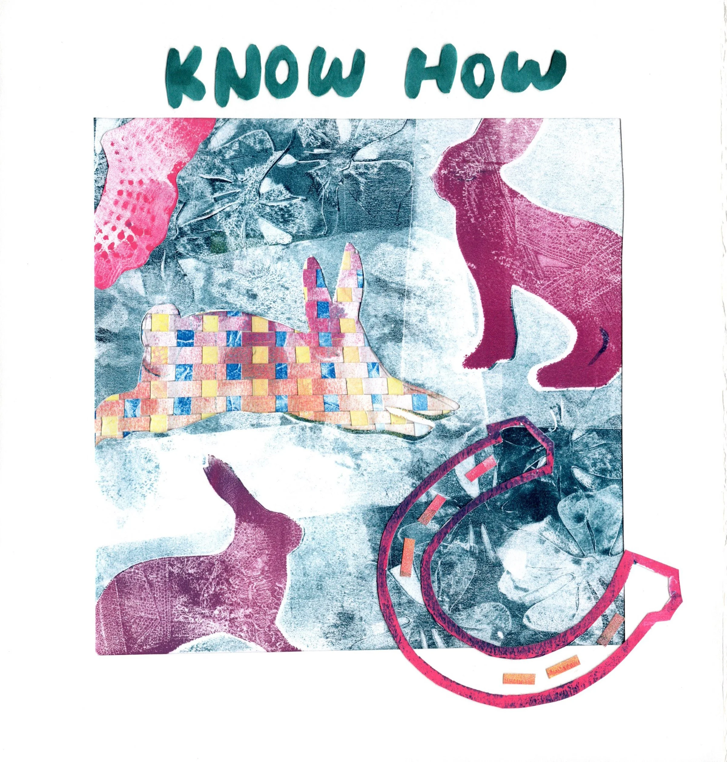 Lucky- a monotype and collage accordion book made at Penland School of Craft and adapted into zine format.