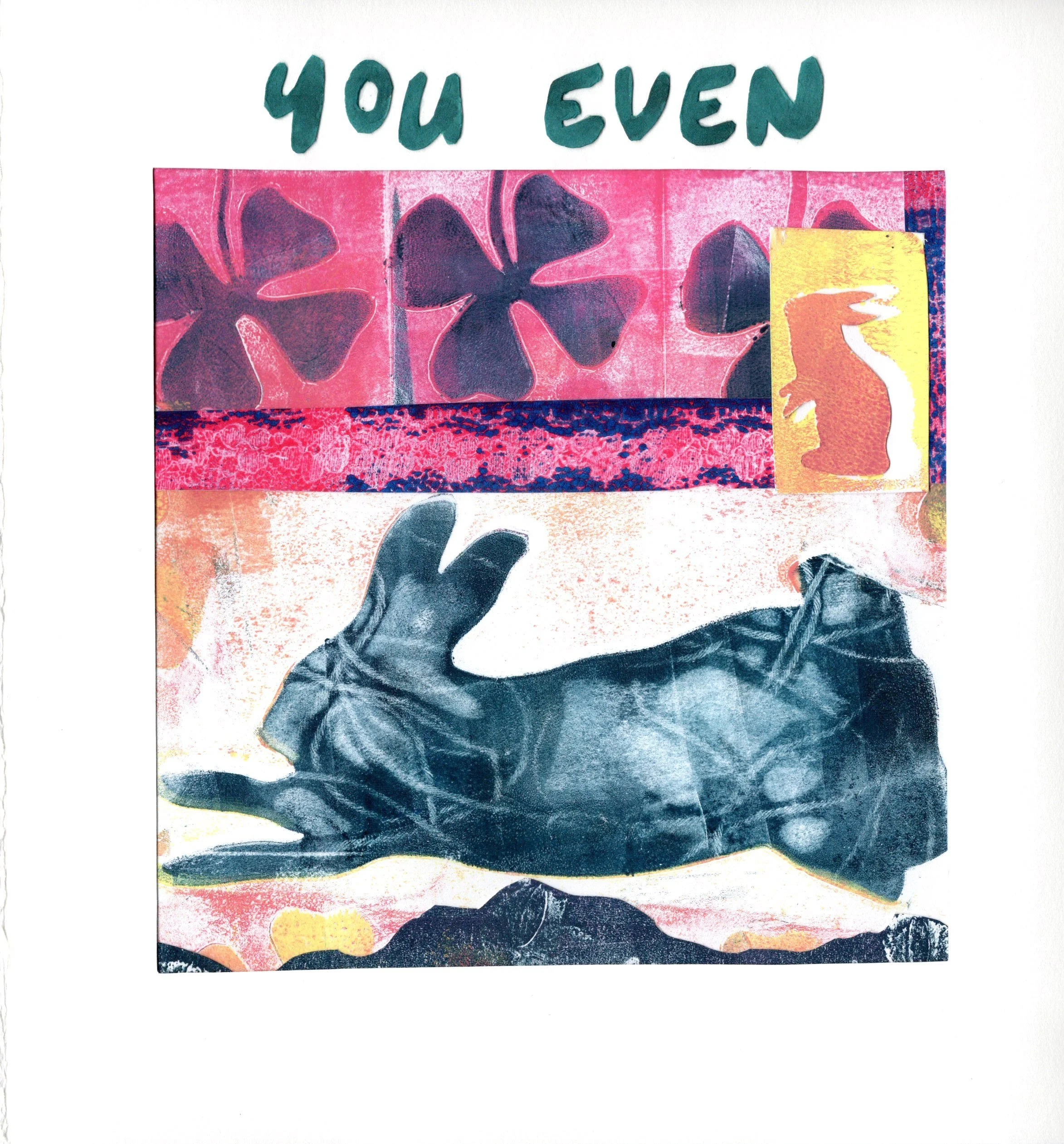 Lucky- a monotype and collage accordion book made at Penland School of Craft and adapted into zine format.