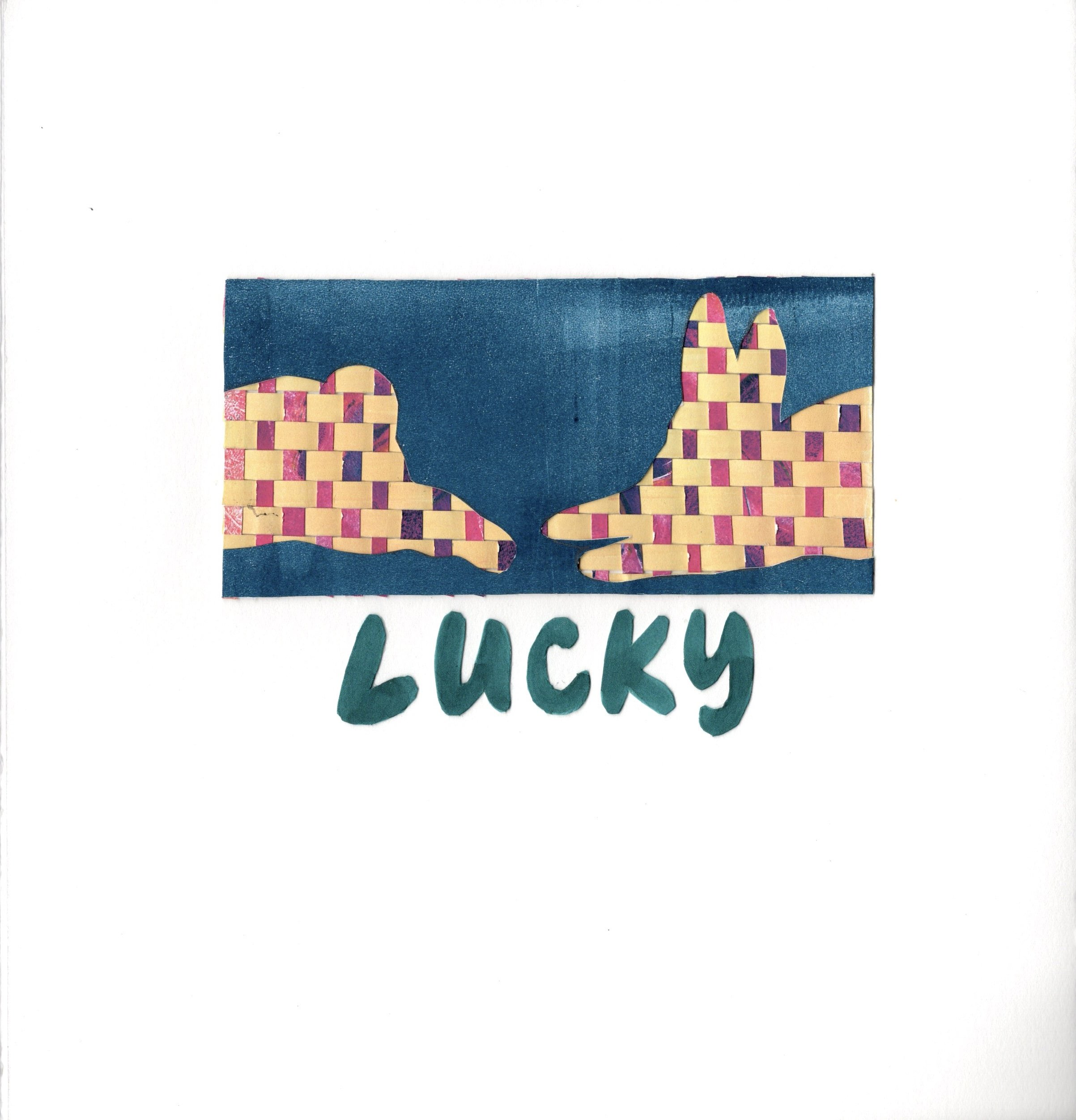 Lucky- a monotype and collage accordion book made at Penland School of Craft and adapted into zine format.
