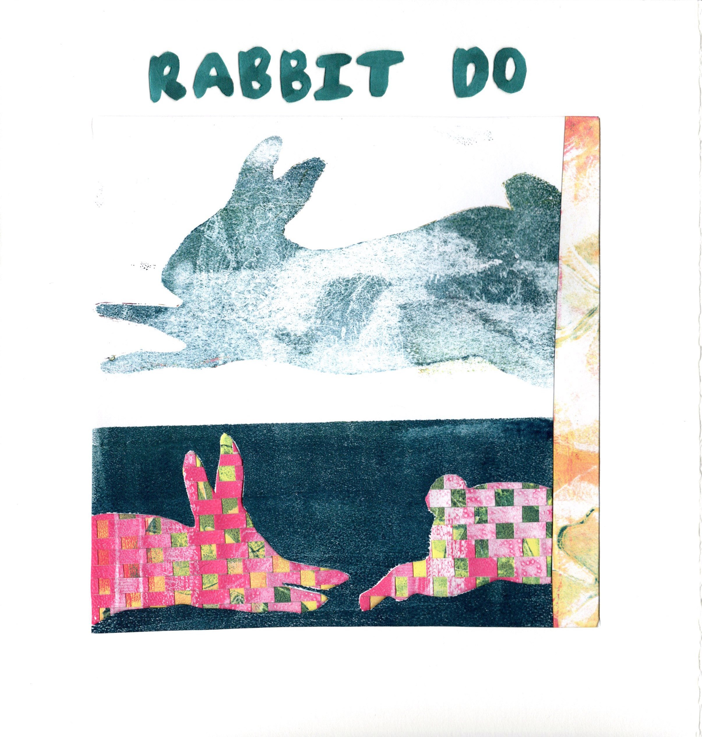 Lucky- a monotype and collage accordion book made at Penland School of Craft and adapted into zine format.