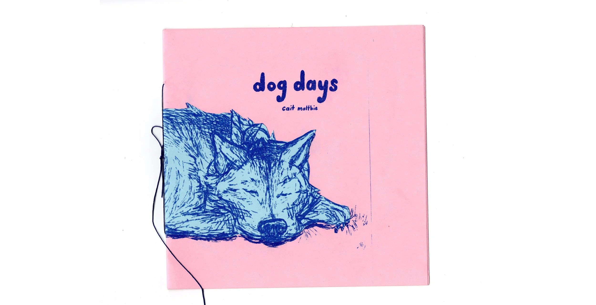 Dog Days-hand bound one color risograph zine with exacto cut soft cover