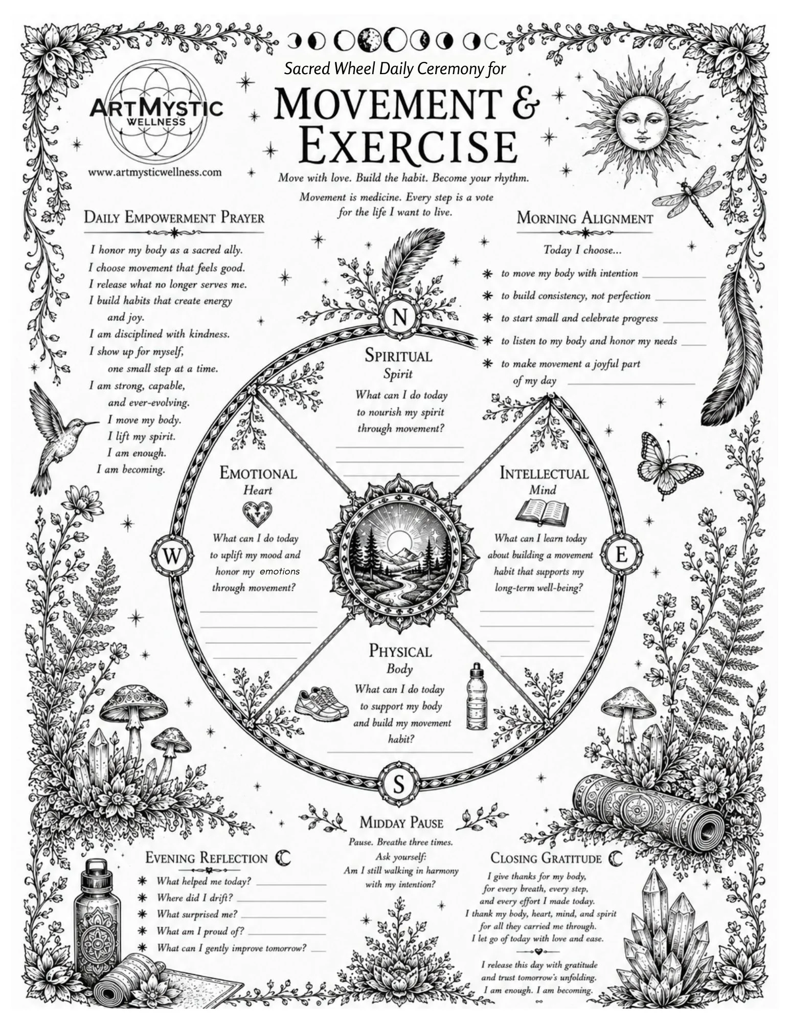 Sacred Wheel Daily page for Movement and Exercise.jpg