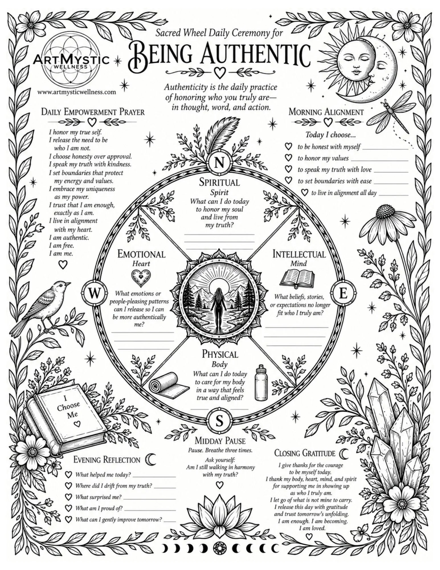 Sacred Wheel Daily Ceremony Page: Being Authentic