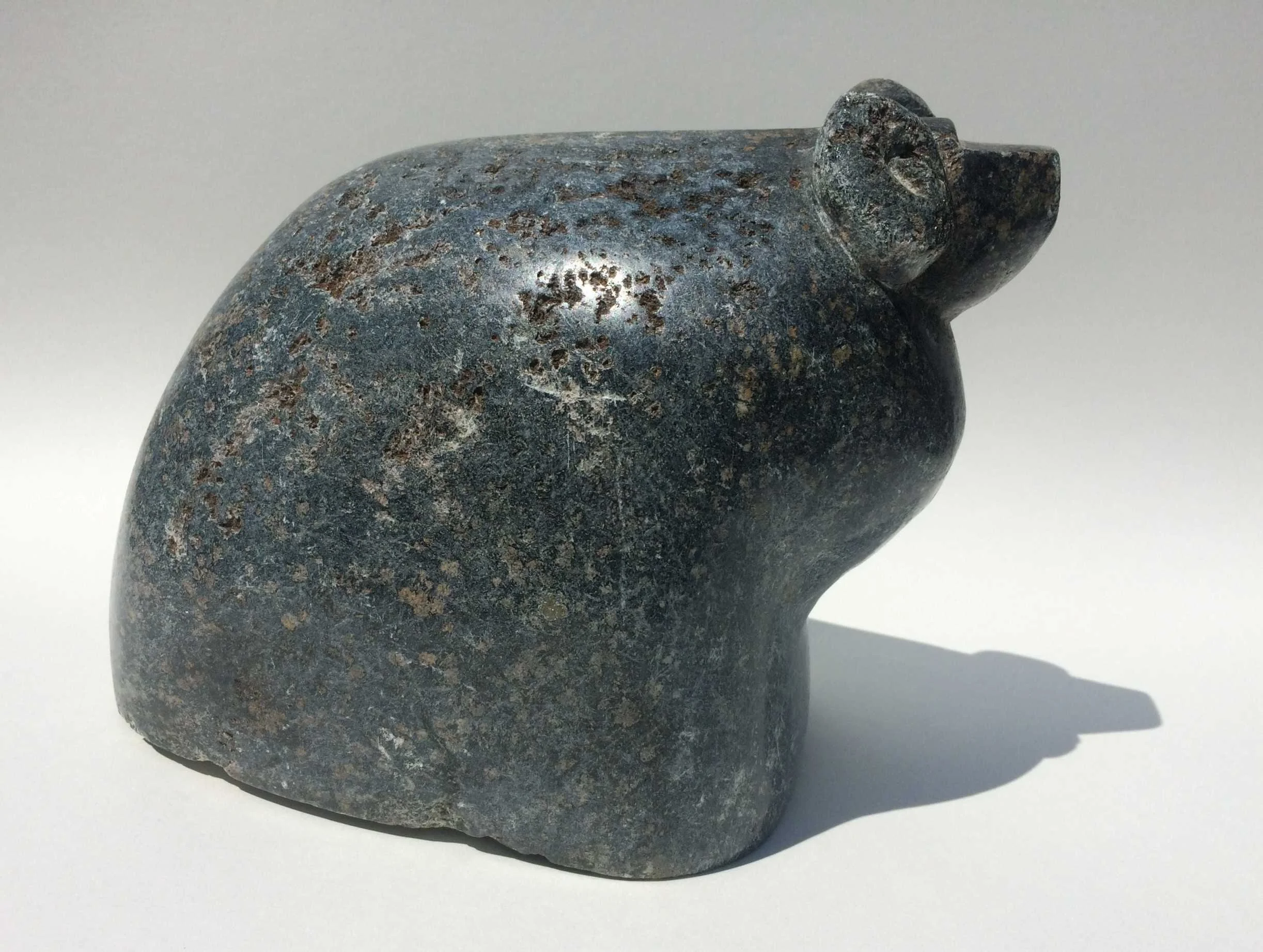 A big horn ram carved from green soapstone