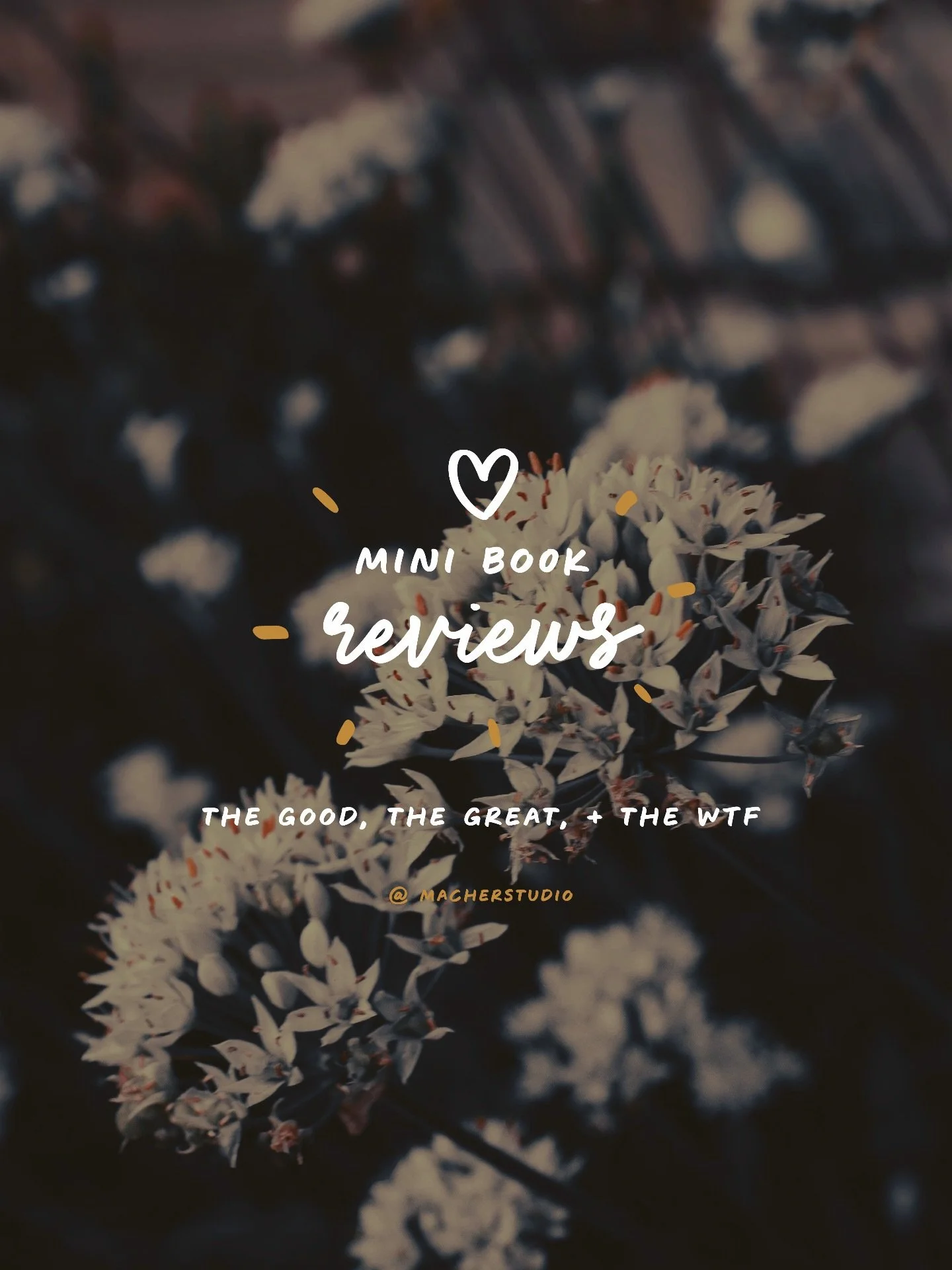 Short, sweet, and straight to the point ✨
⠀⠀⠀⠀⠀⠀⠀⠀⠀
I wanted a space for the books I&rsquo;ve read and reviewed that didn&rsquo;t quite make it to a full spotlight on my grid&hellip; and ta-da: Mini Reviews are here 📚
⠀⠀⠀⠀⠀⠀⠀⠀⠀
I&rsquo;ll be droppin