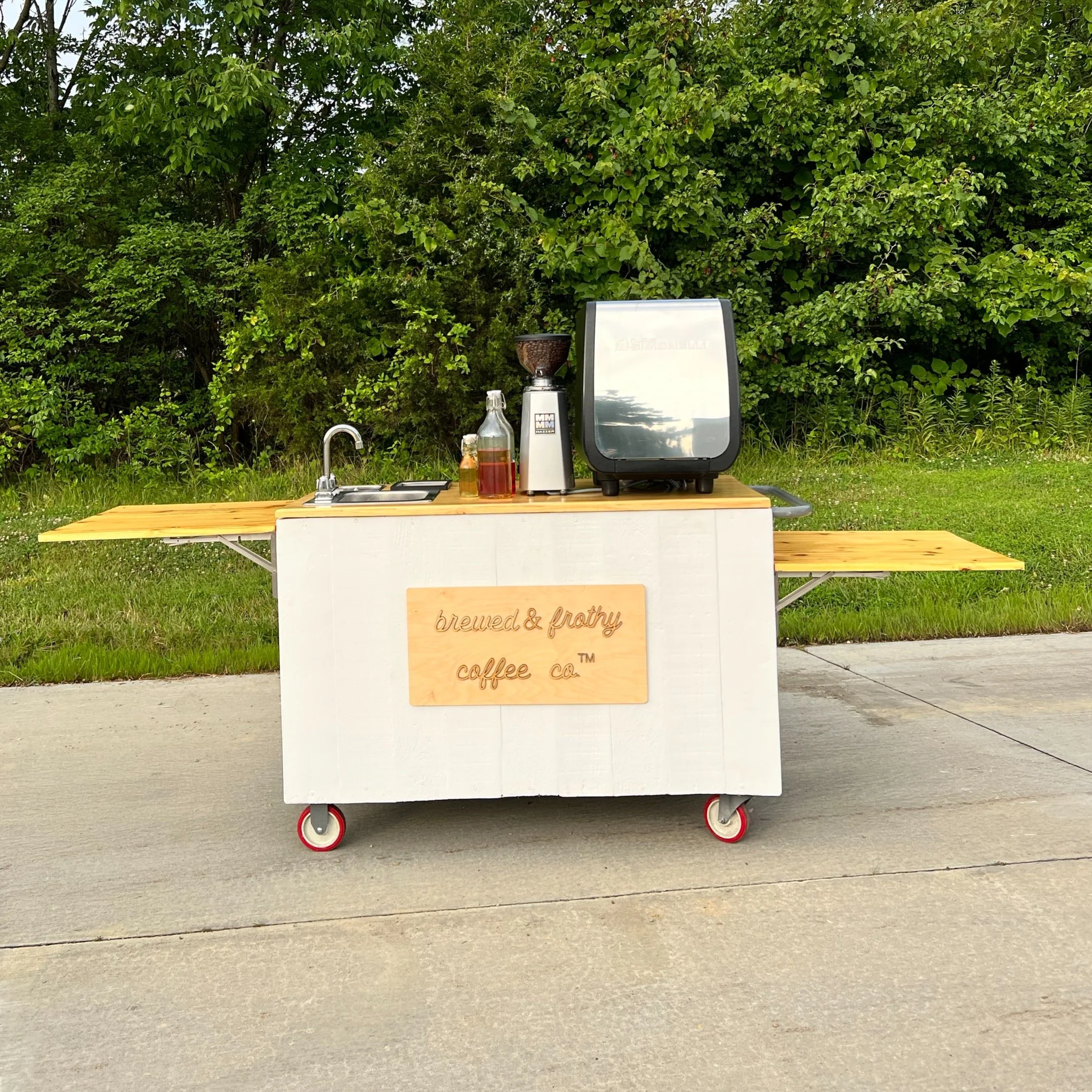 Brewed & Frothy Coffee Co. mobile coffee cart and team in Newport, KY