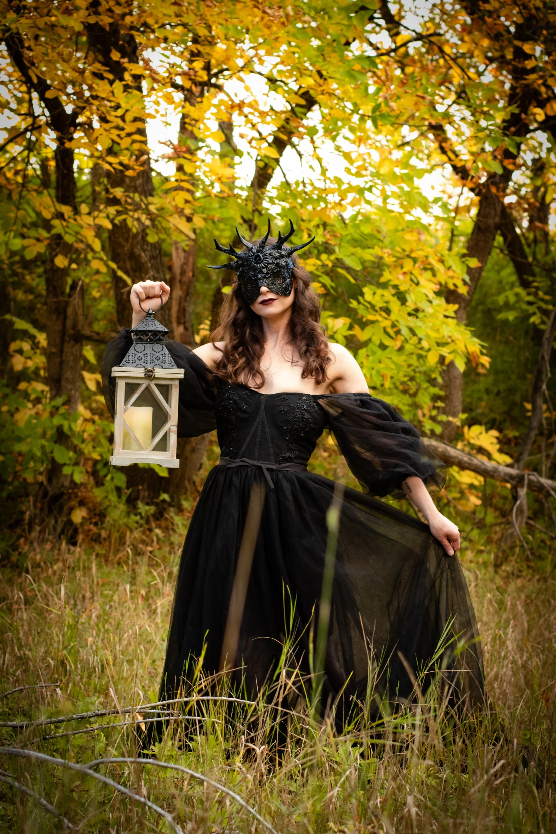 "Black Dahlia" Corset Back Tulle Dress, Size: US 4-6