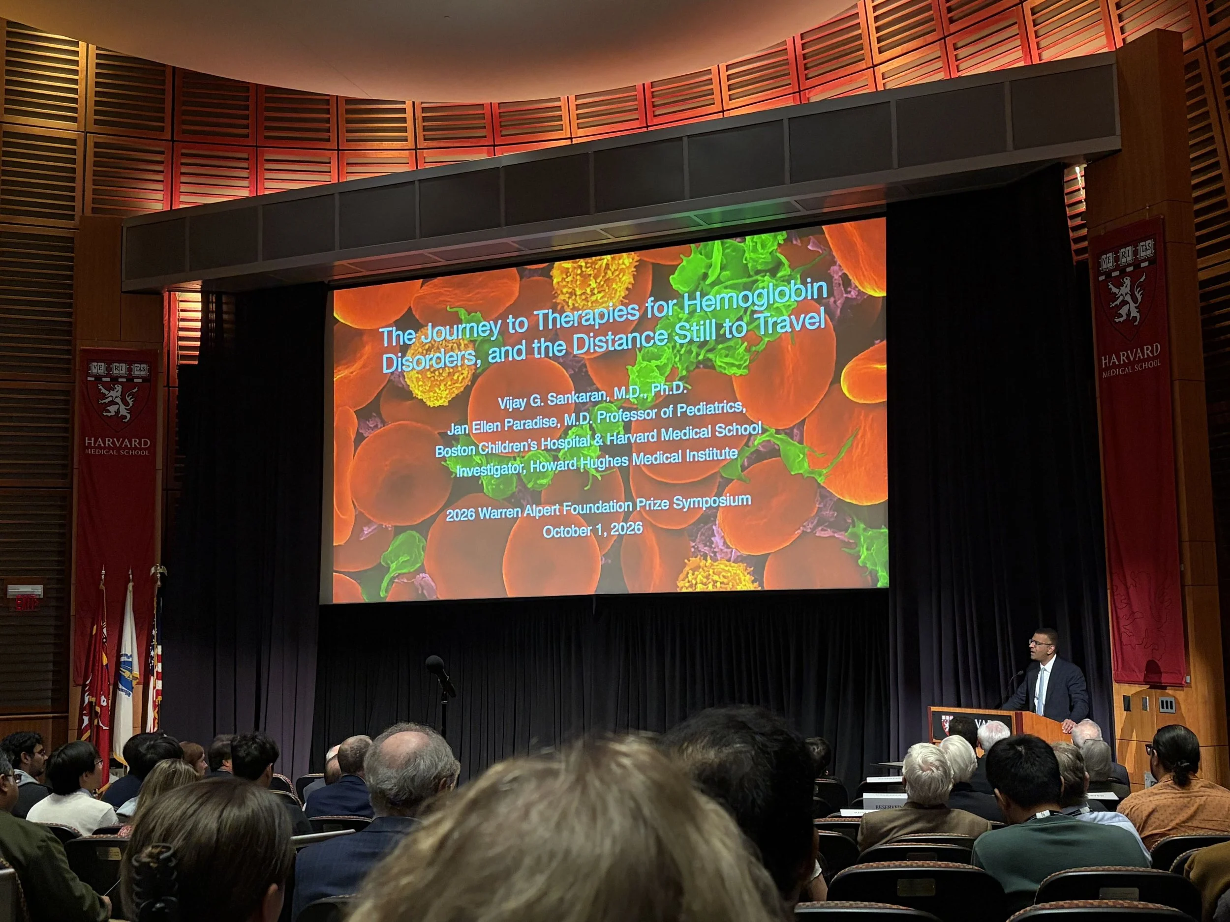 Vijay gives his talk for the Warren Alpert Prize of 2026