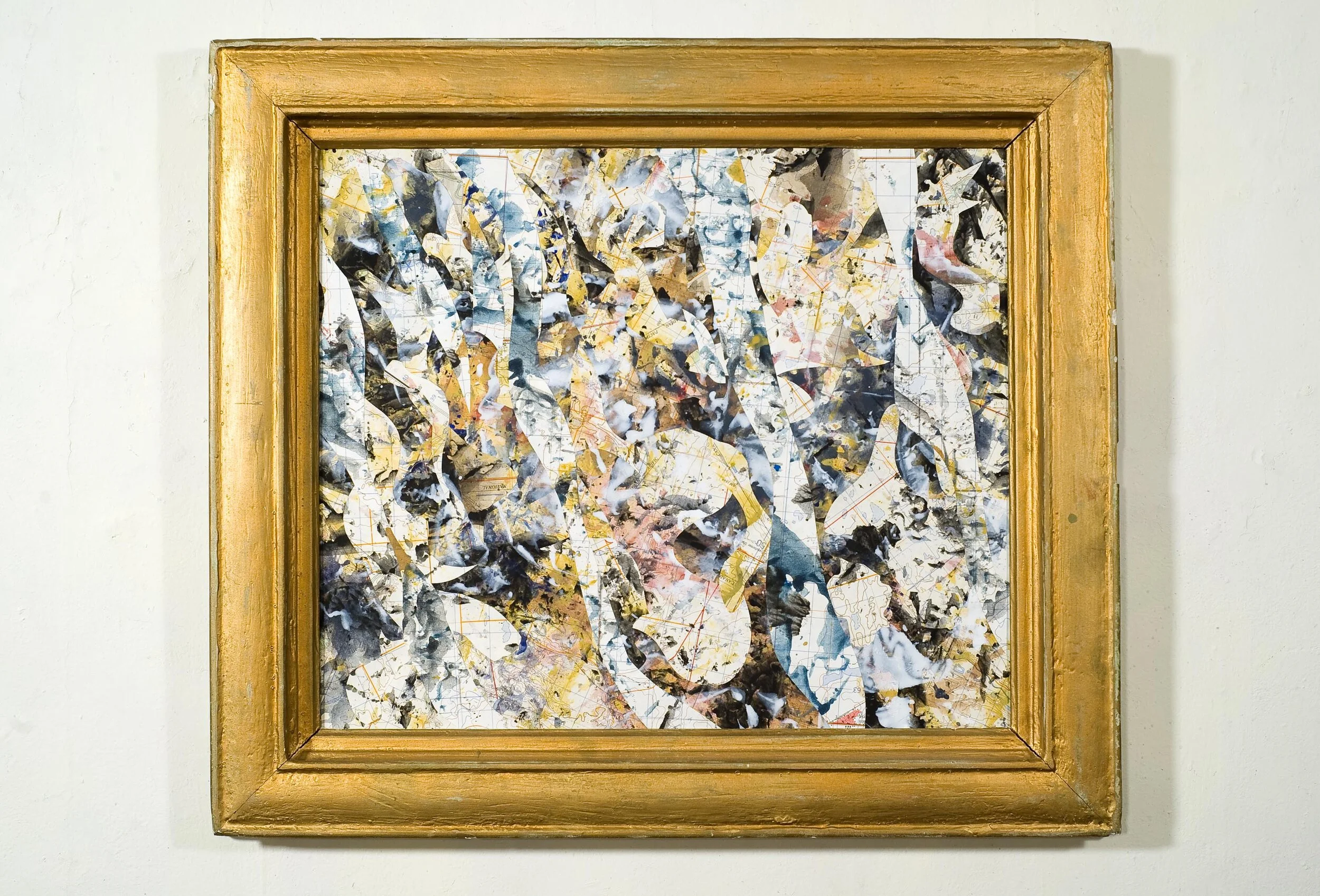 Cuzco, 2010 Oil on cut map paper 18 x 21"