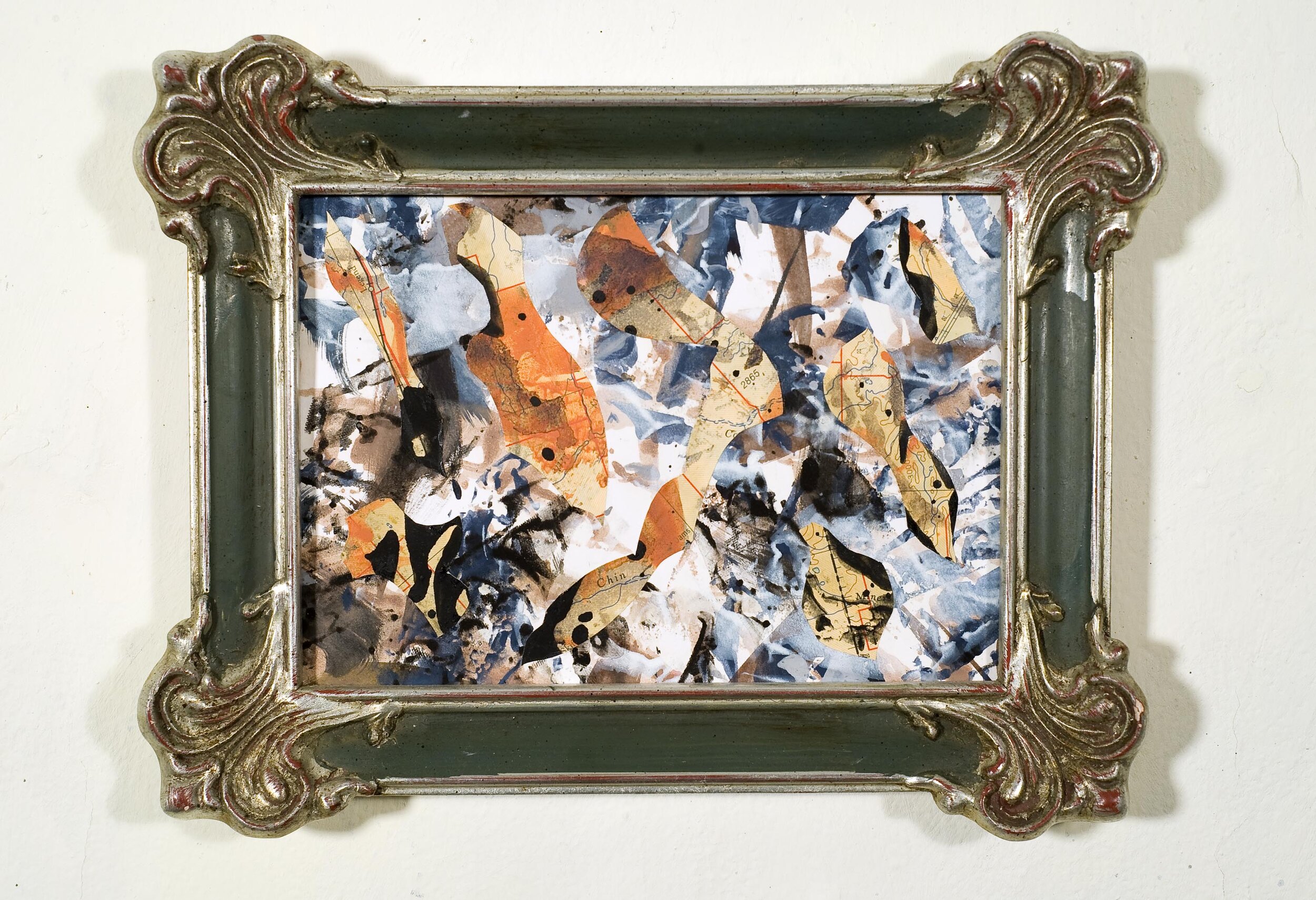 Tazovskoye, 2010 Oil on cut paper 7 x 9"