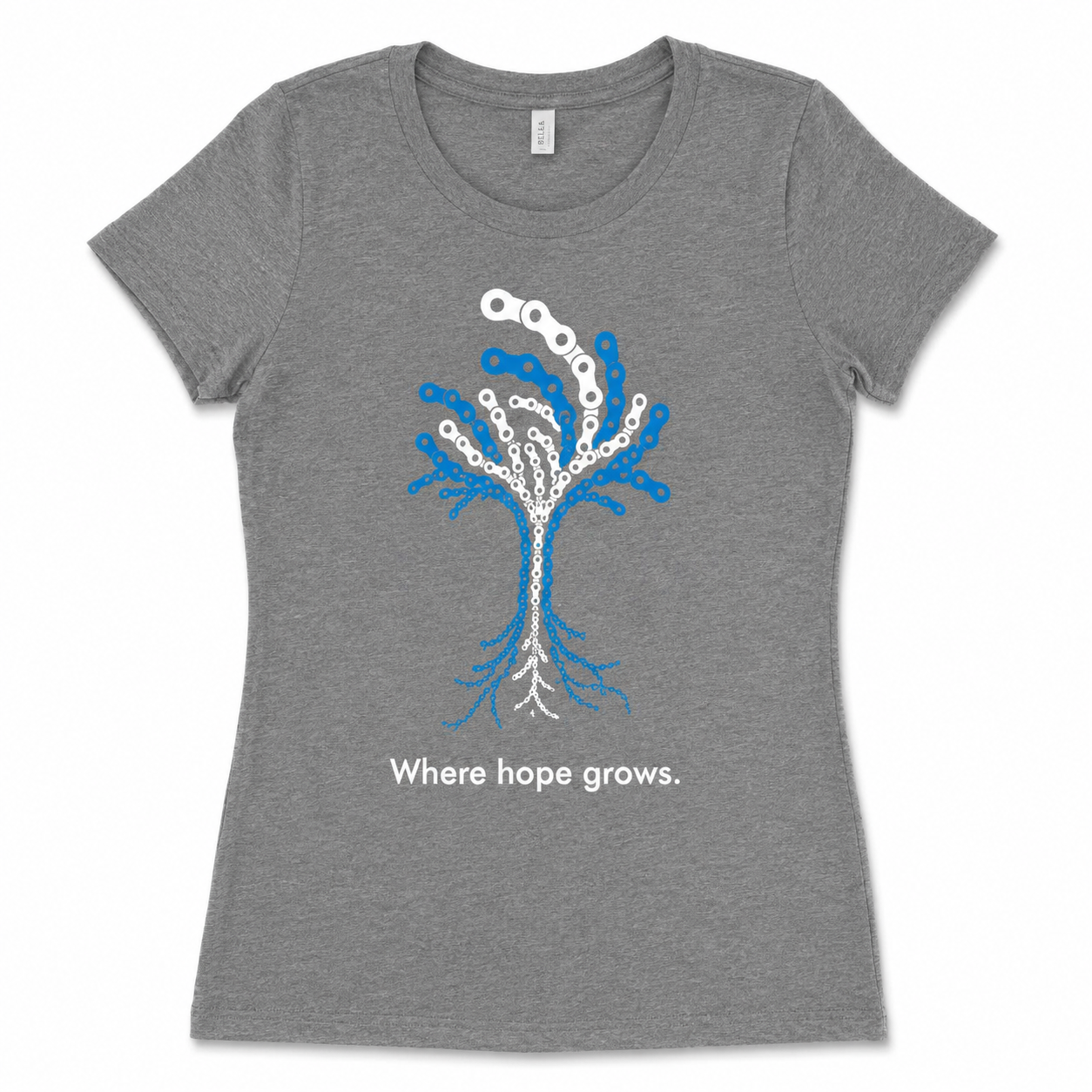Women's Cotton Scoop Tee - Where Hope Grows - Grey
