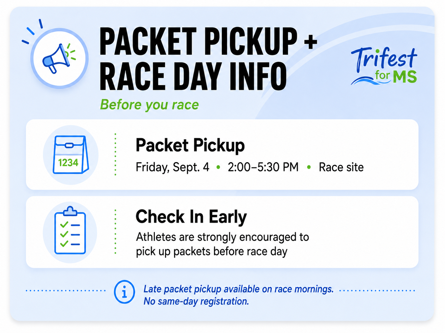 Packet Pickup & Race Day Info