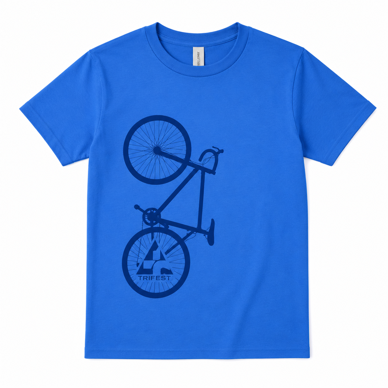Youth Cotton Tee - Blue Bike on Blue