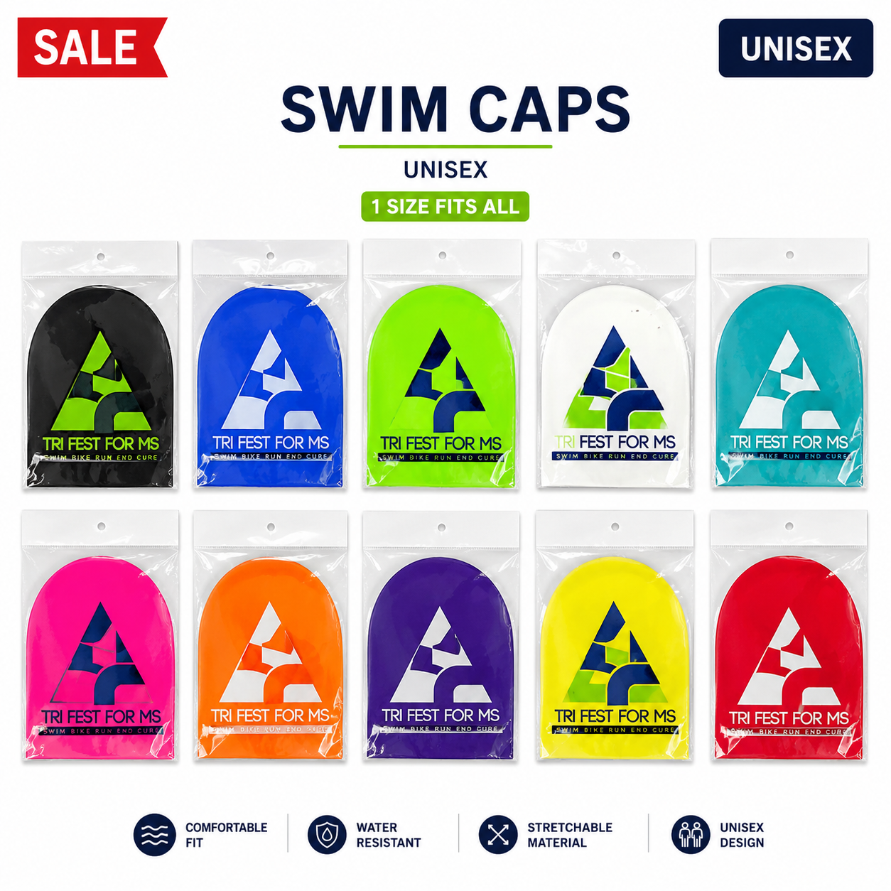 Assorted Latex Swim Caps — 2 for $4