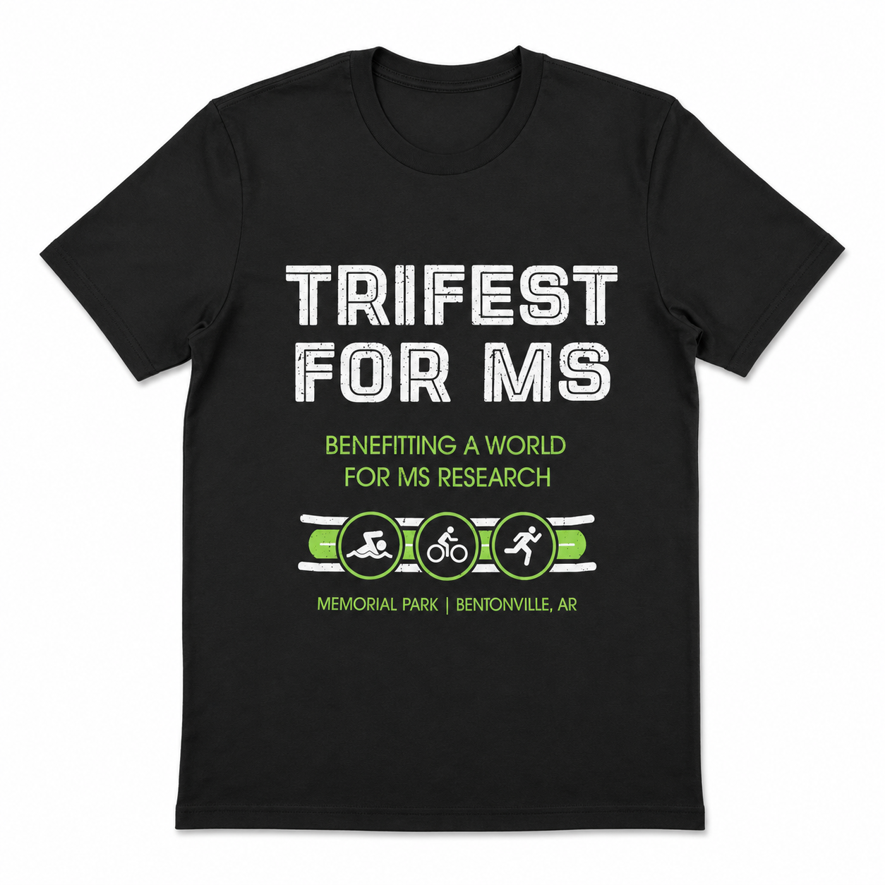 Men's Butter Soft Cotton Tee - Black (The first Trifest for MS designed tee)
