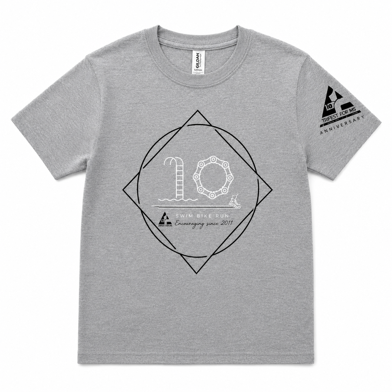 Youth Cotton Tee - 10 Yr. Anniversary - Heather Grey