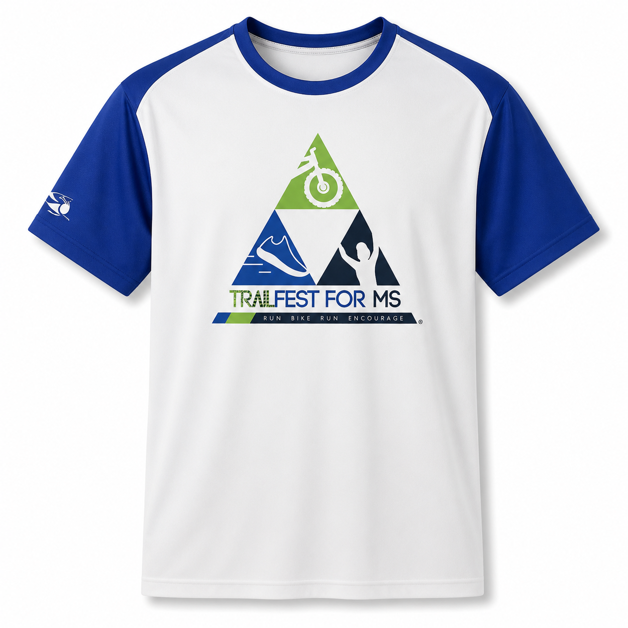 Men's Baseball Short Sleeve Race Tee - White & Blue