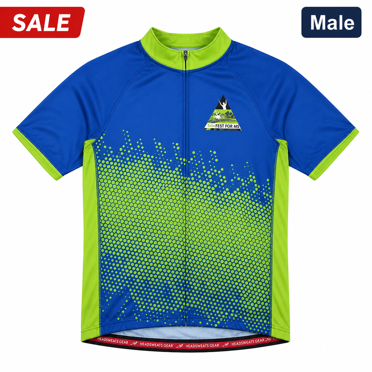 Men's Cycling Jersey - Blue and Lime