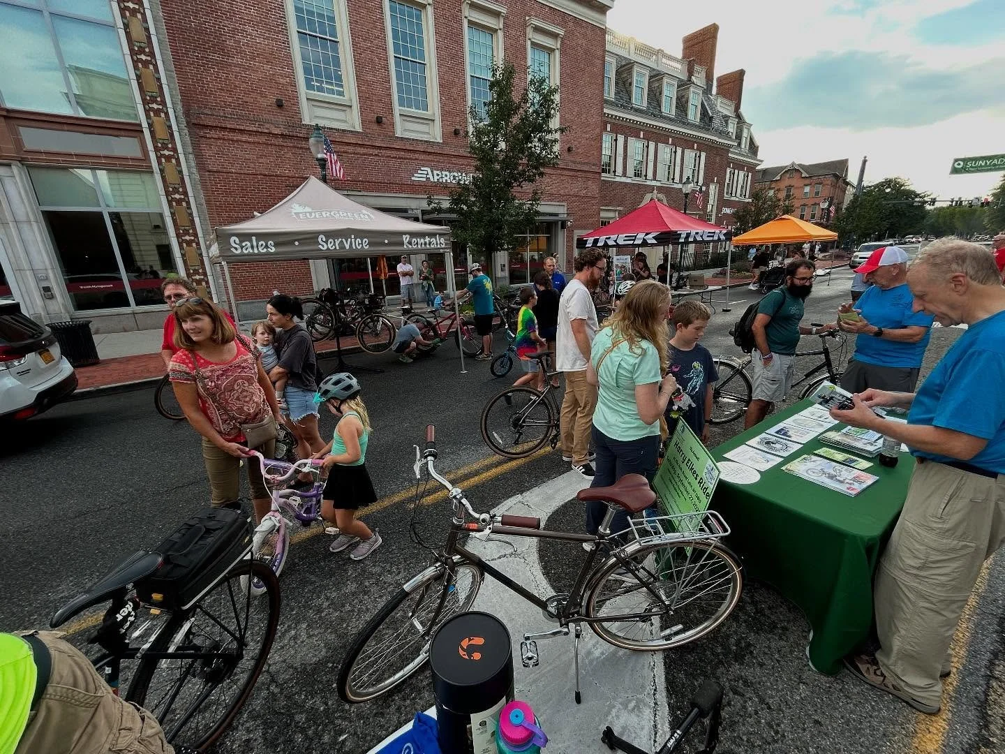 TAKE A BIKE YEAR 4!! Thank you to all our sponsors and volunteers. The rain clouds parted just in time to make way for over 50 cyclists, great food from local restaurants at Take a Bite, and an excellent @gfsocialbikeride made safer thanks to new bik