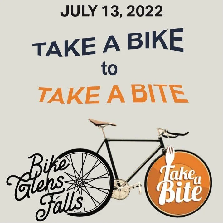 Do you love downtown Glens Falls and local food?  Do you wish it were more convenient and safe to get to Take a Bite by bike? 

Cruise down via bicycle (or borrow one of ours) to experience the first ever bike lane takeover event during the July 13th