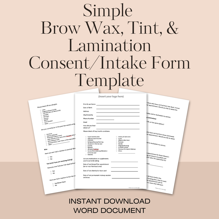 Permanent Makeup Intake Consent Form Template — Outer Beauty Permanent ...