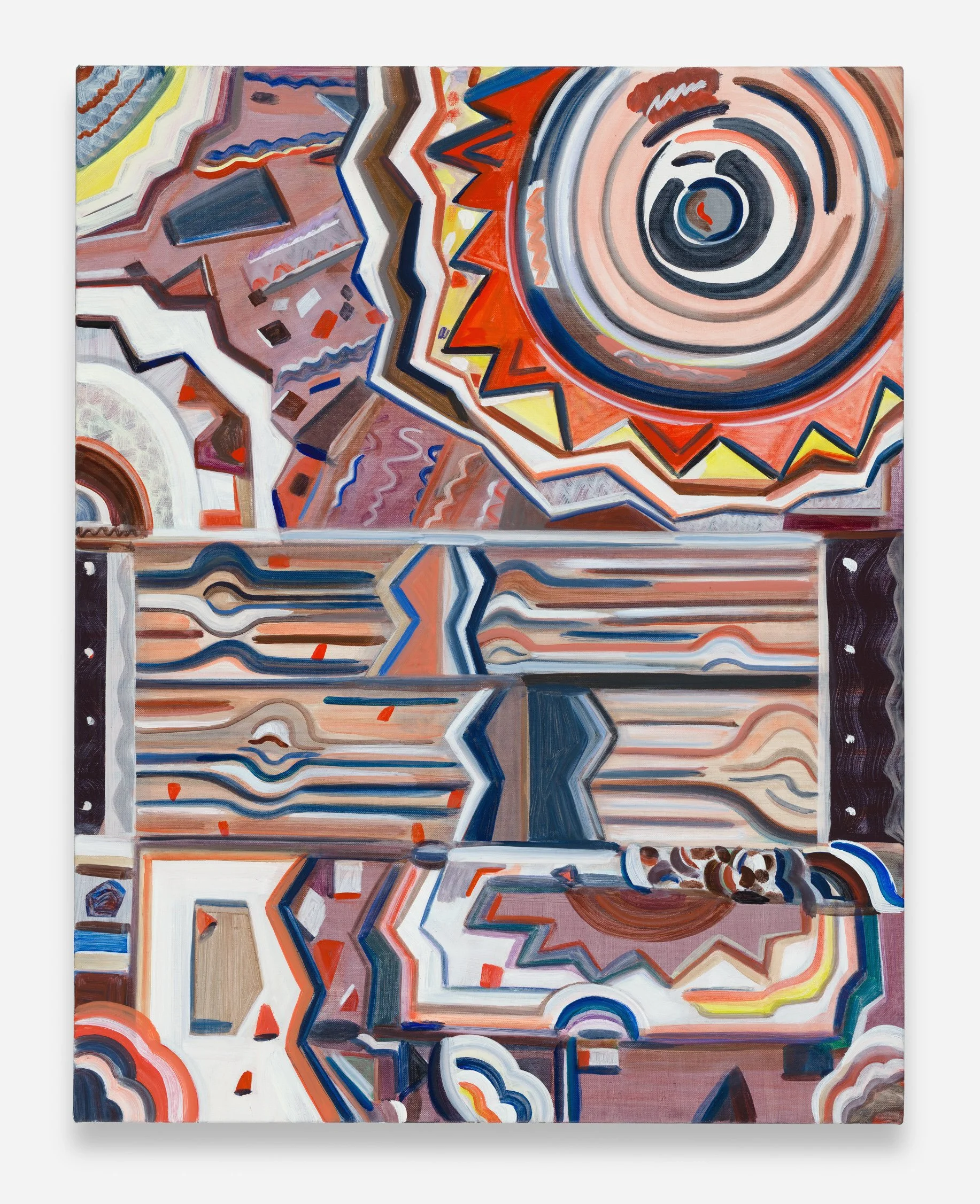 Emily Ferretti, Cutting Wood, 2022, oil on linen, 72 x 56 cm