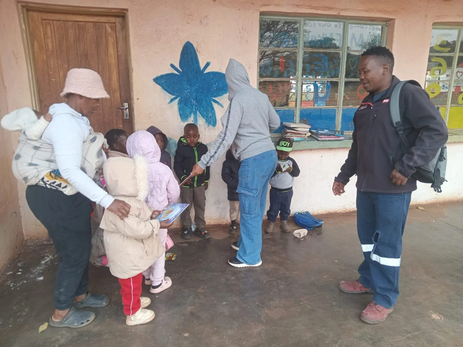 Kenneth Kgwadi delivers ABCA books to Mmenkokodi Early Learning Centre