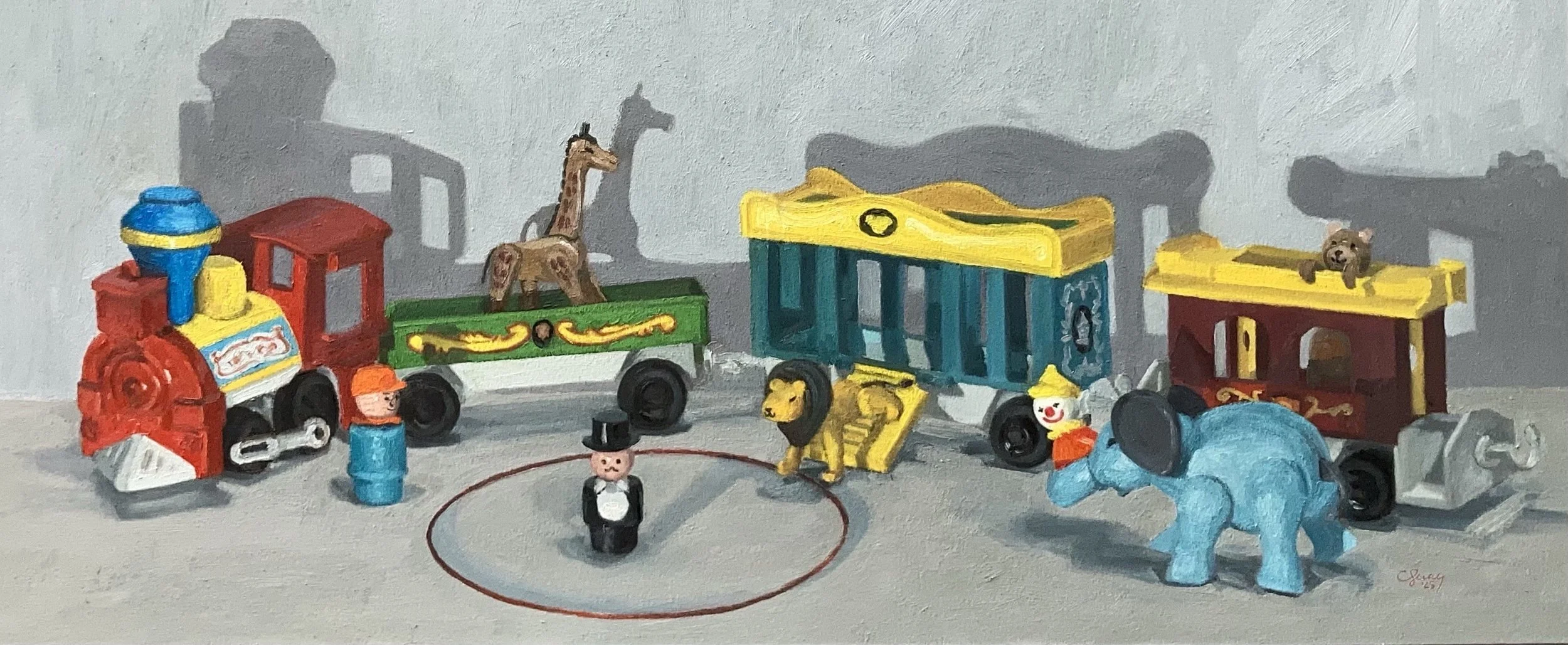 Come One Come All 28 x 13 5/8 oil $1100 (framed)