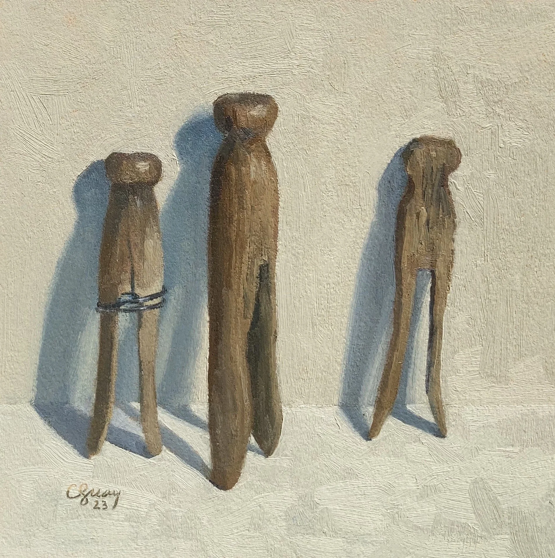 Clothes Lineup 7 x 7 oil SOLD