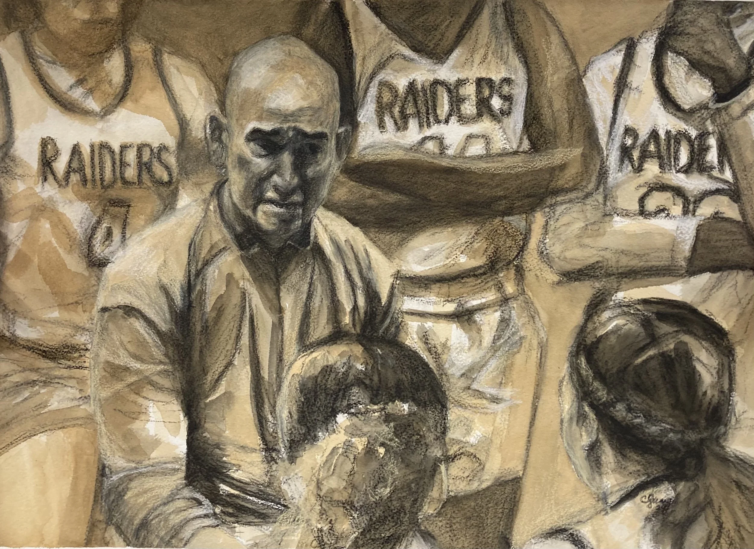 Coach B. 20 x 14 coffee and conte crayon