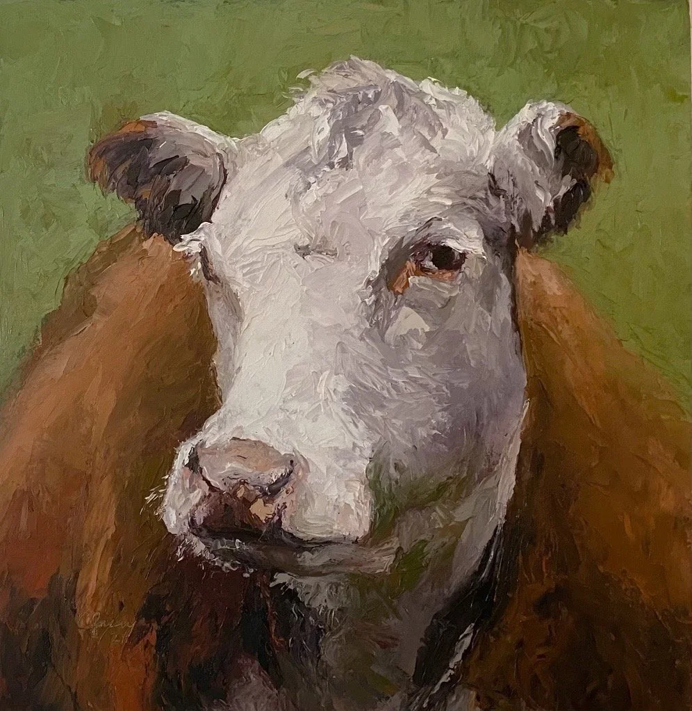 Mme Bovinery 10 1/2 x 11 oil 