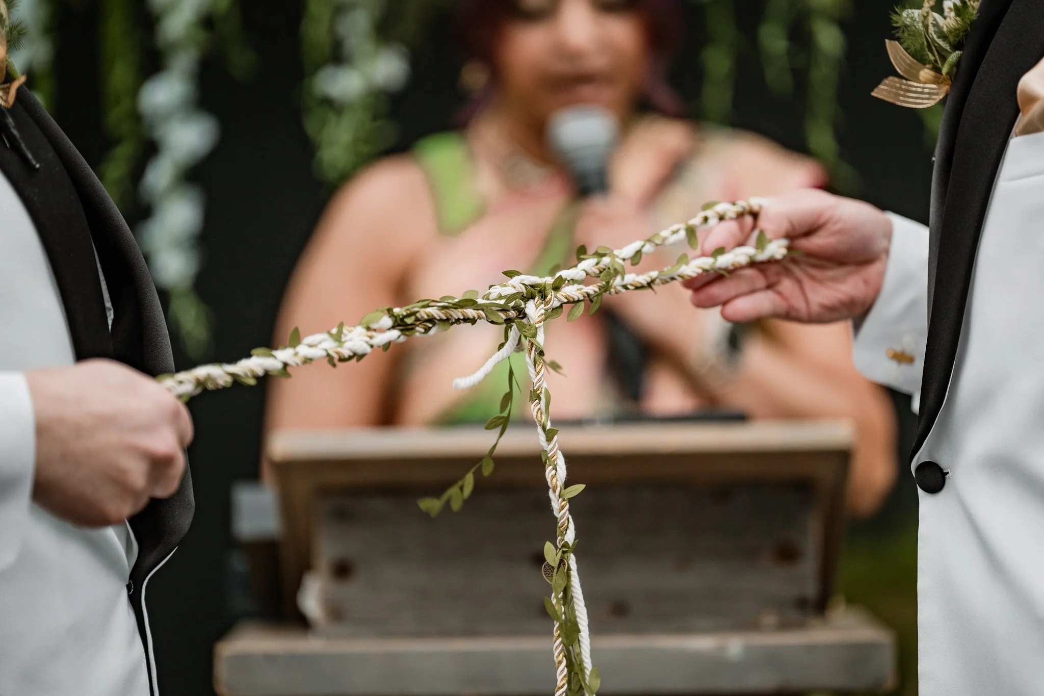 Edmonton wedding photograph of couple tying the knot.