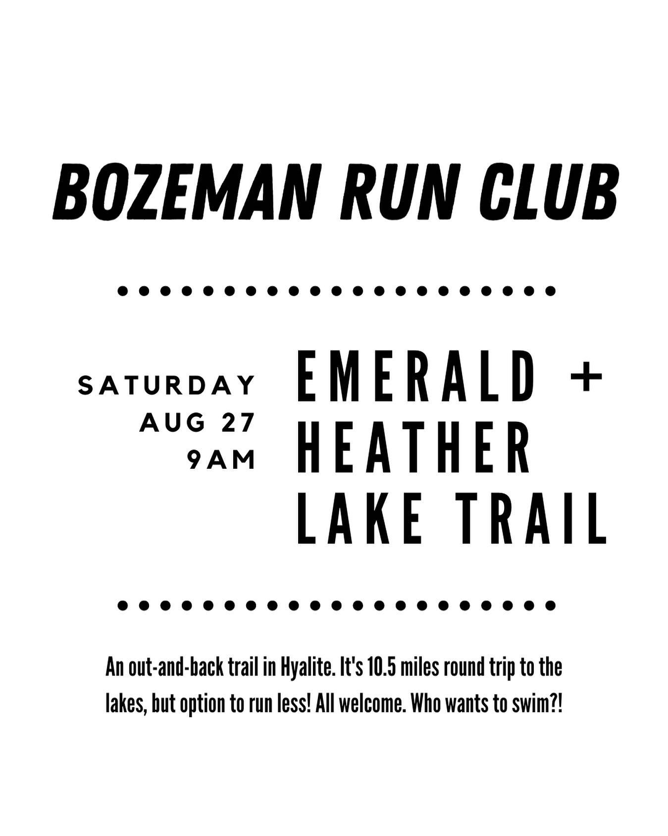 Tomorrow!! Run-swim-run!! 

#bozemanrunclub #bozemanrunning #bozemanmt #runbozeman #runningcommunity #hyaliteprovides
