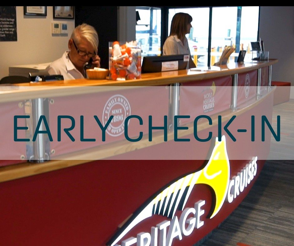SKIP THE RUSH ON CRUISE DAY

Did you know you can check-in early at our booking office? We're open 8am - 5pm daily, so if you're in Strahan a day or two before your cruise pop in and get it sorted. 
✔️ Save time on the morning of your cruise
✔️ Enjoy