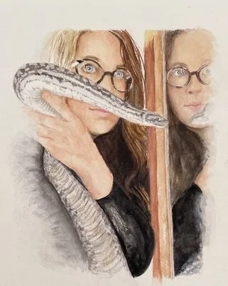 Dahli with python Lady  - Hassanah Briedis