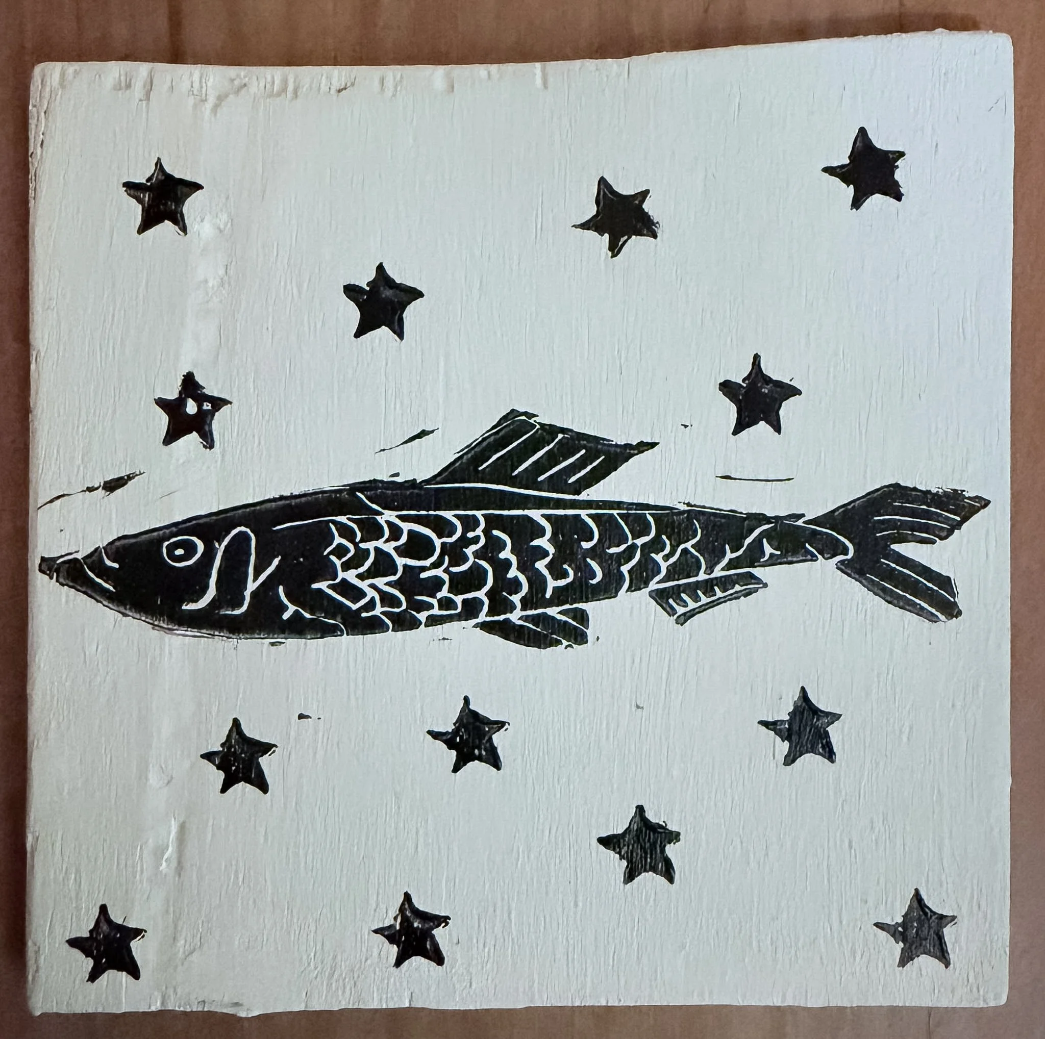 Nightfish_WaxVarnishedLinocutOnWood_$120_FionaTrease.JPG