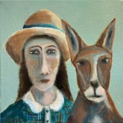Portrait of school girl and Kangaroo III - Nicoletta Revis
