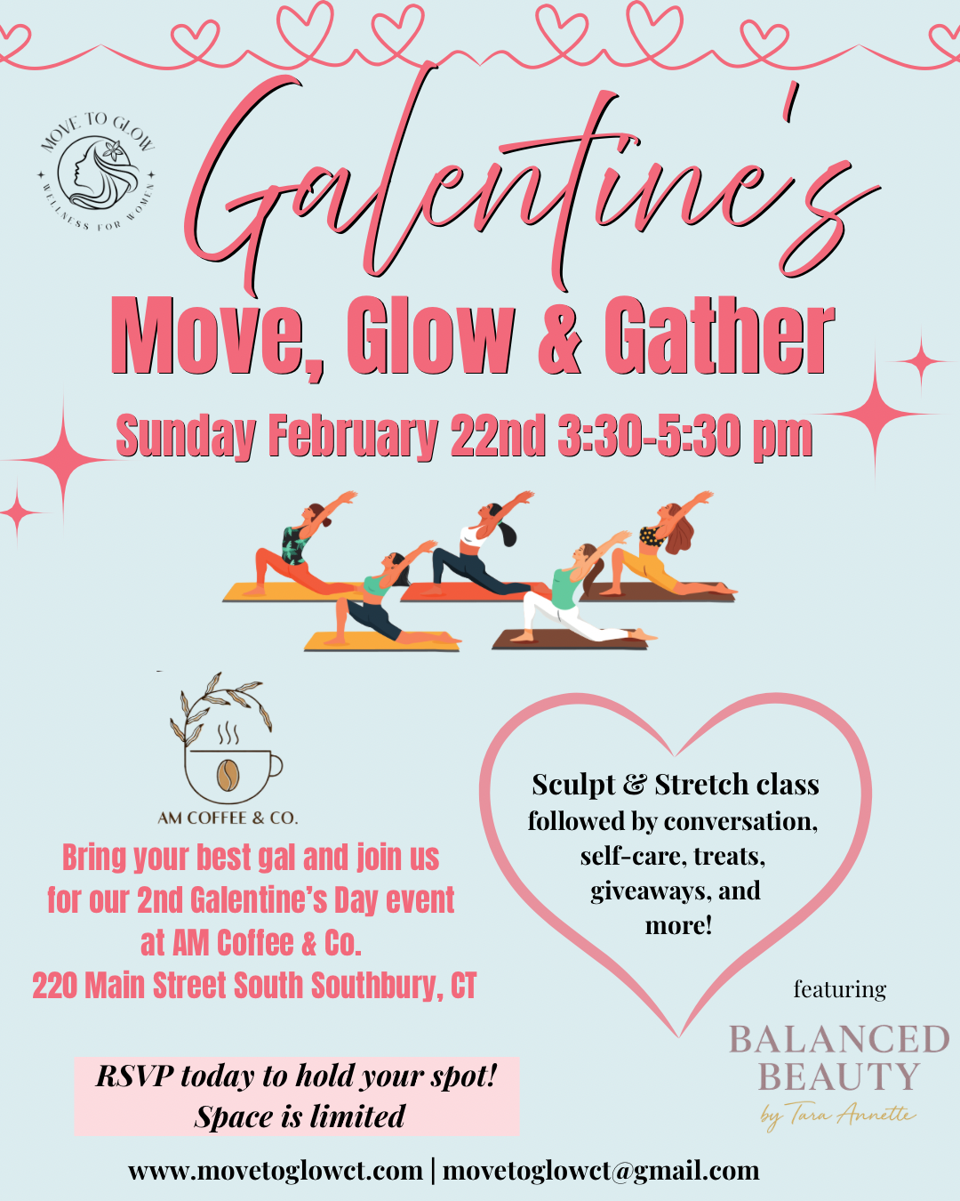 Galentine’s Day-Move, Glow &amp; Gather