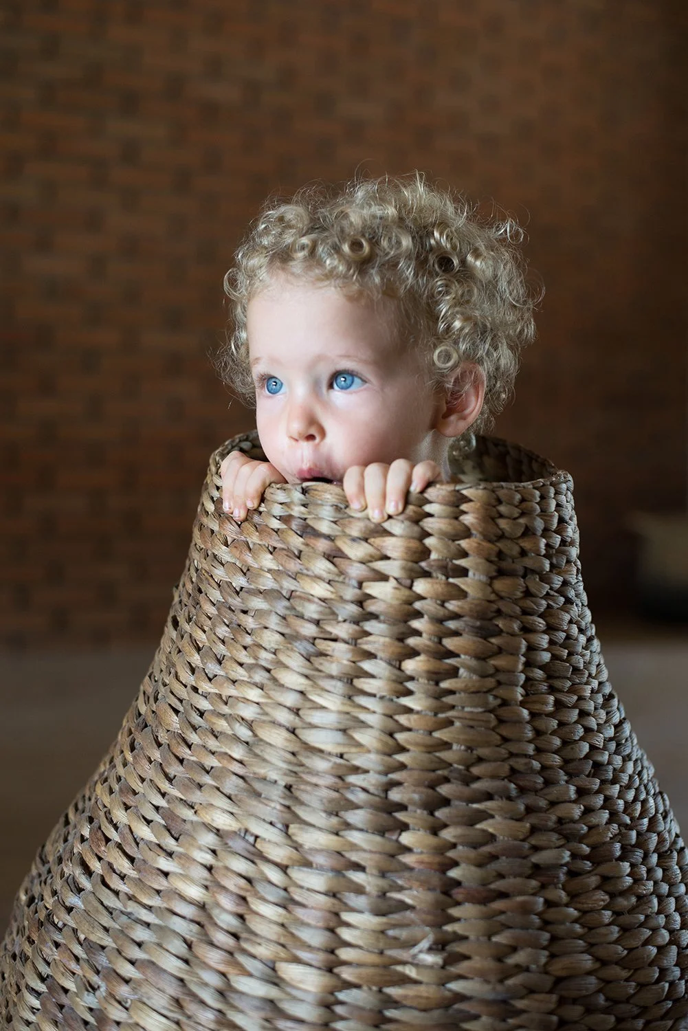 Child in basket, by Suki Zoe
