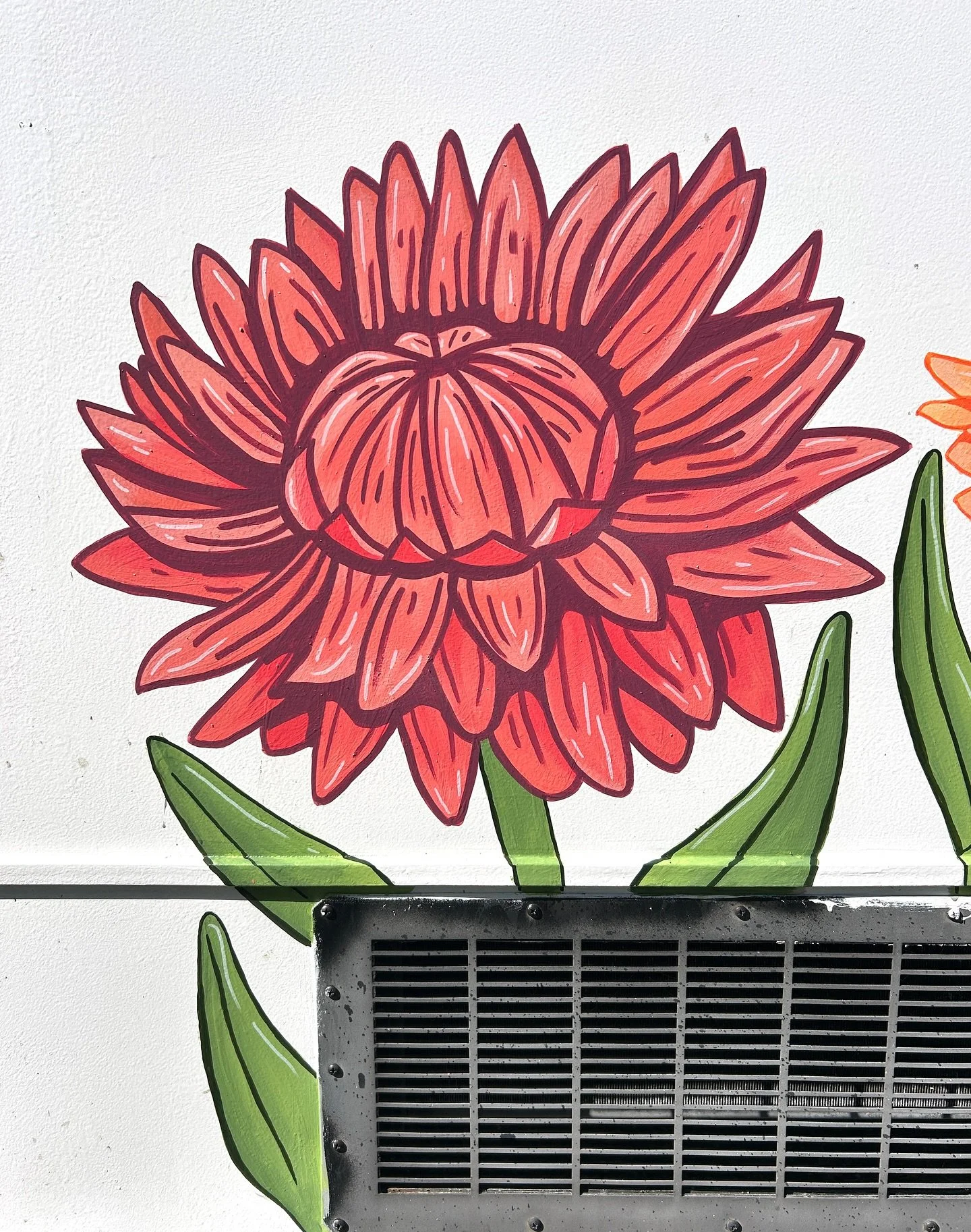 Close ups of the @wildvinefarm bus mural 🌼🥕🥬
