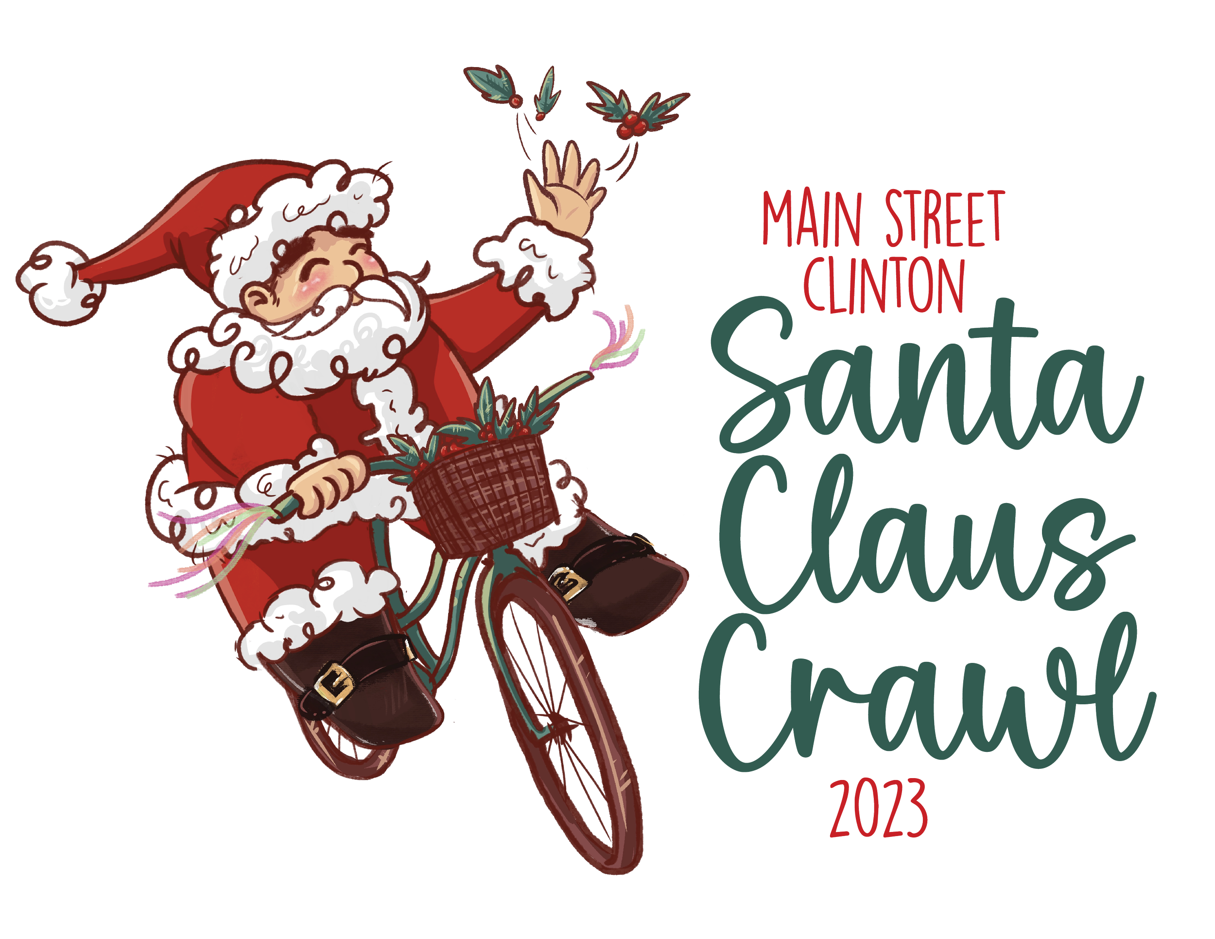 Santa Claus Crawl Logo (Hand-drawn in Procreate)