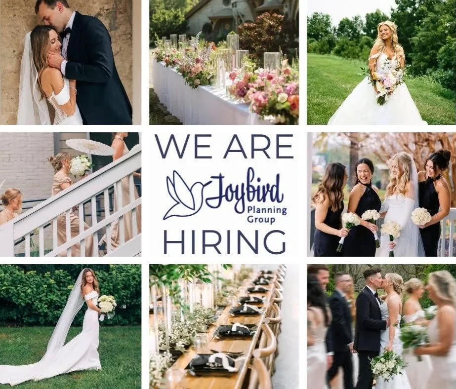 ✨ We&rsquo;re Hiring! ✨

Joybird Planning Group is looking for Wedding Coordination Assistants and Day-of Coordination Leads and Staff Content Creators to join our team! If you&rsquo;ve ever wanted to feel like a Fairy Godmother making fairytale wedd