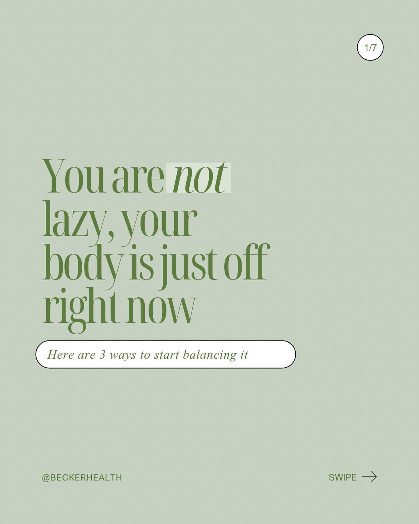 I literally don&rsquo;t think lazy exists. If you feel &ldquo;lazy&rdquo;, it&rsquo;s NOT your fault. Your body just needs something and I can help you find what it needs! 

DM me the word ENERGY for a free protocol with even more tips inside.