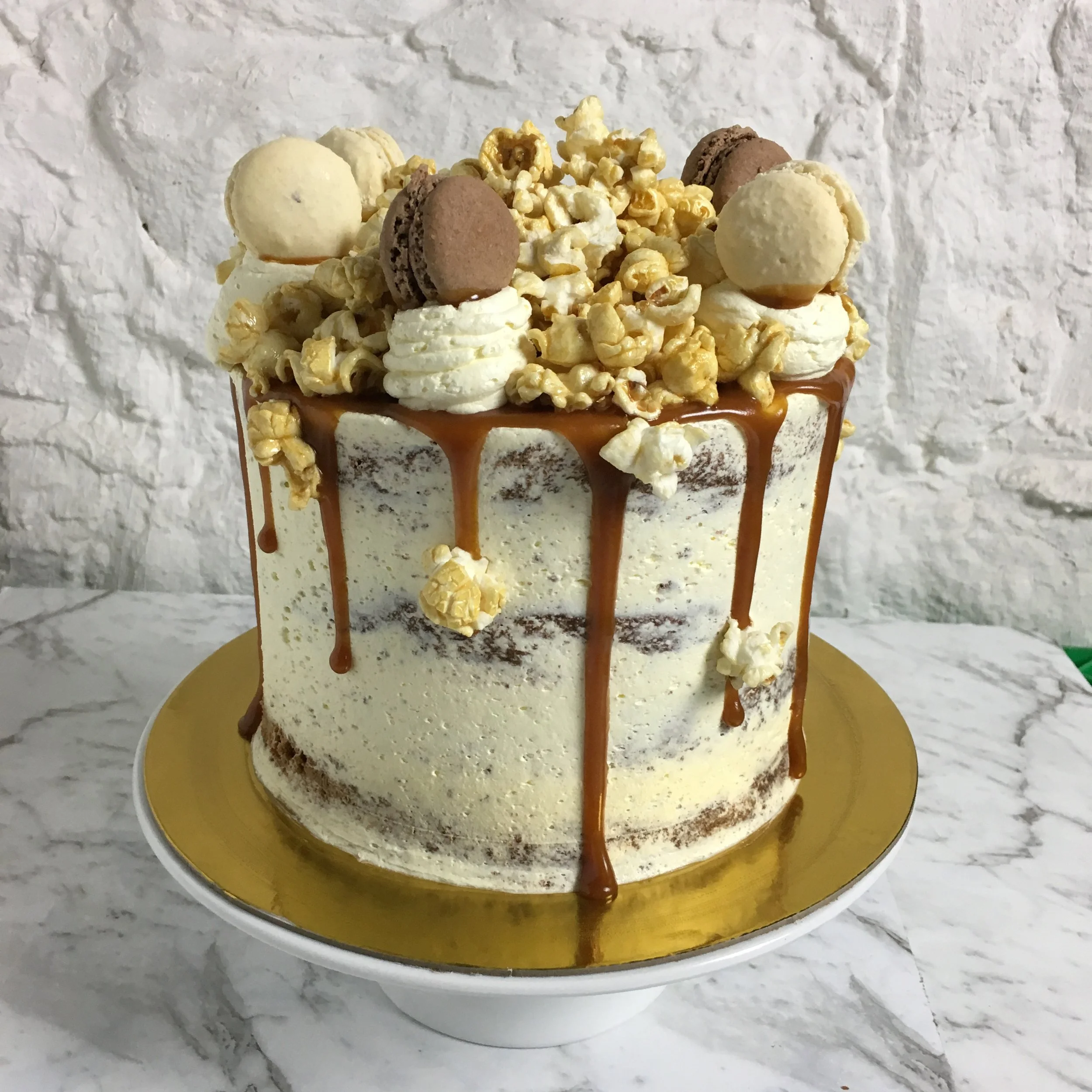 Popcorn, Salted Caramel Naked Cake