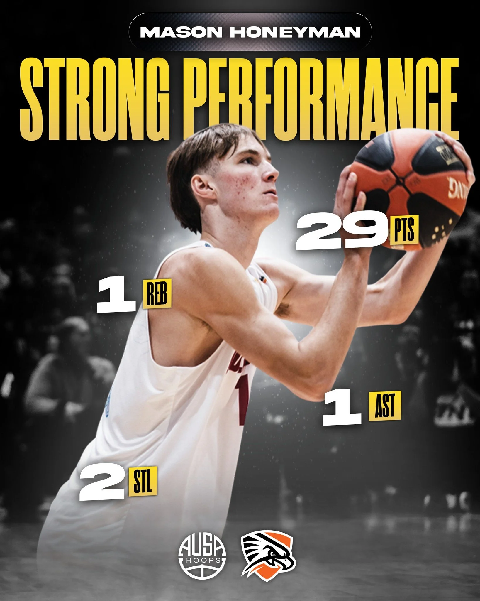 A massive performance from AUSA Hoops alum @mason.honeyman for @cmumensbasketball, erupting for 29 points in a hard-fought 75&ndash;77 battle against Lubbock Christian! 

Mason&rsquo;s scoring ability, aggression, and poise were on full display as he