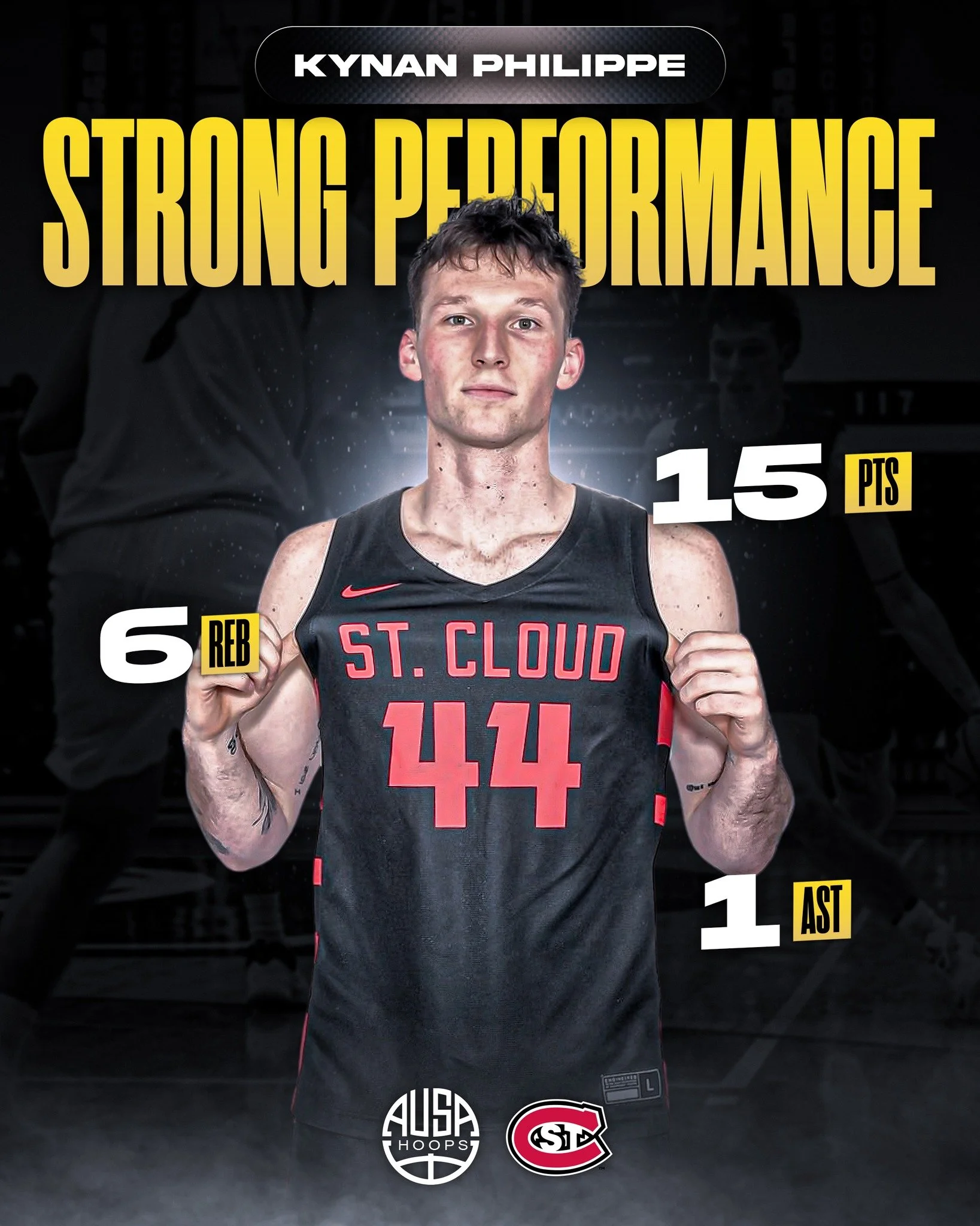 Another strong showing from AUSA Hoops alum @kynan.philippe for @scsuhuskies_mbb, helping the Huskies secure a hard-fought 97&ndash;92 win over Wayne State!

Kynan&rsquo;s physicality, energy, and two-way impact were crucial throughout the game, step
